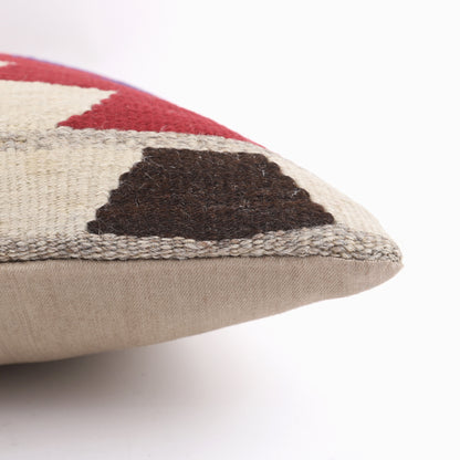 Geometric Pattern Kilim Pillow - 16x16''