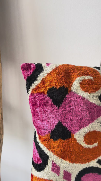 Ikat Heart Pillow Cover